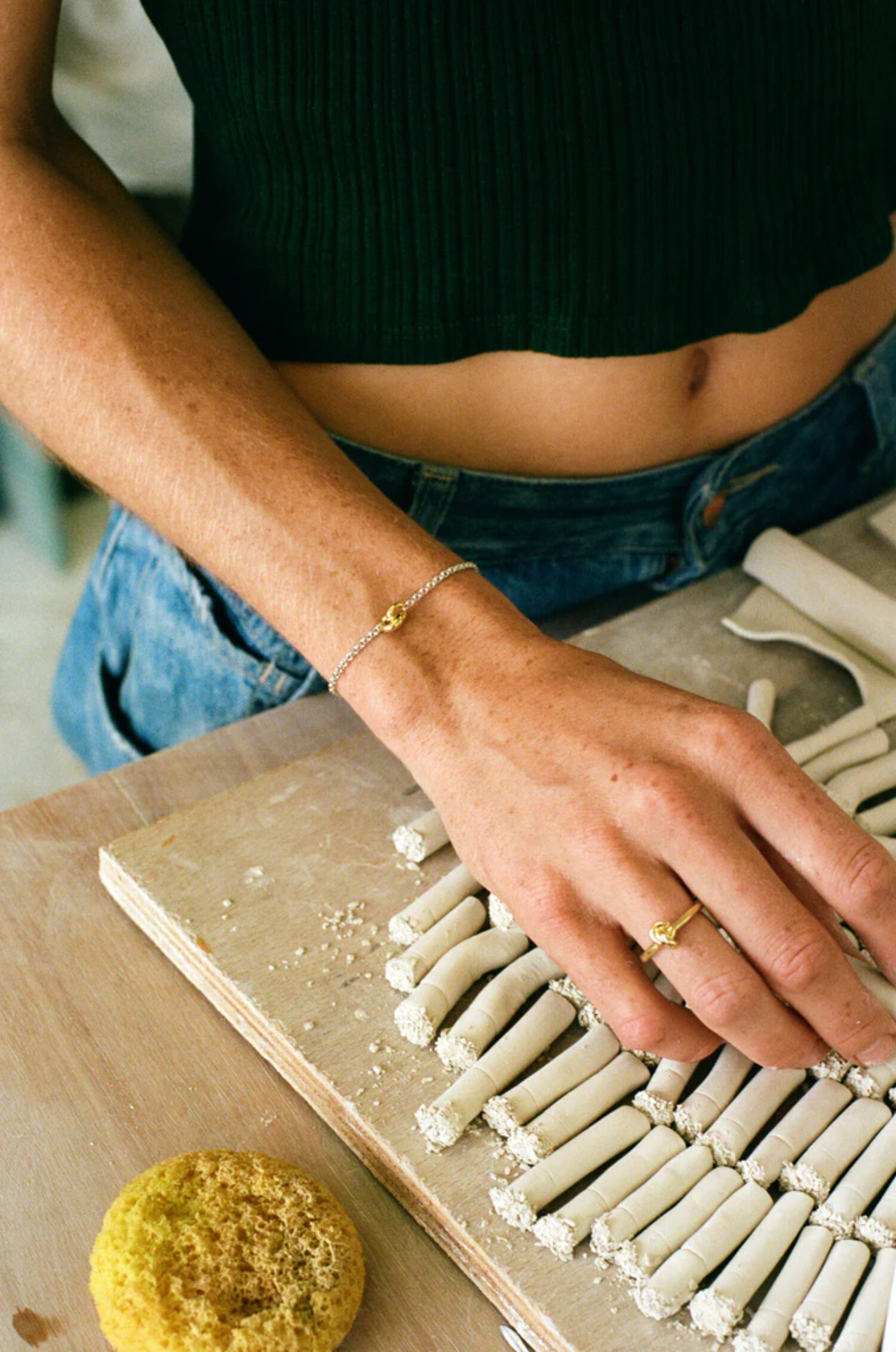 The artist in her West London studio