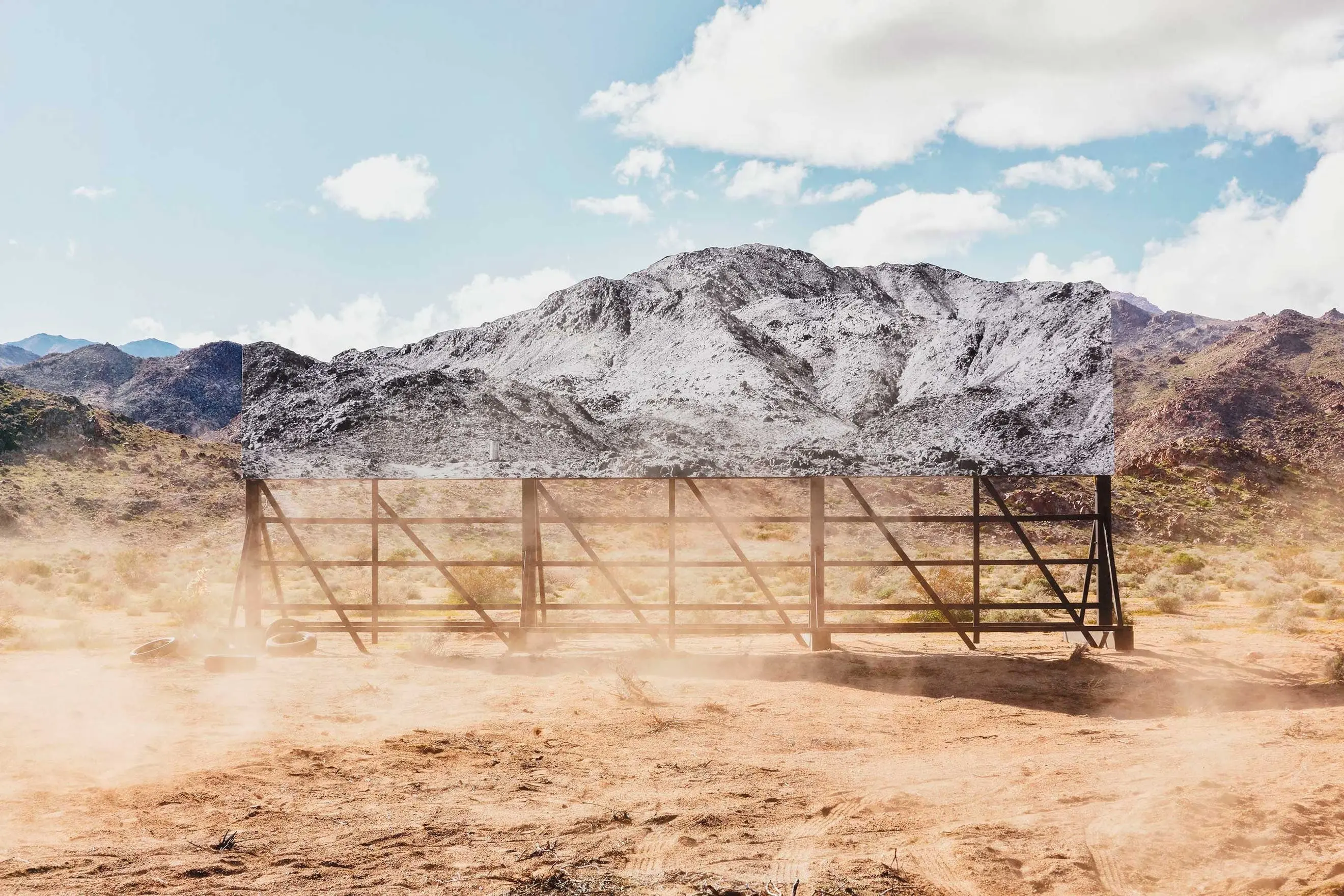 Giants billboard photographed in March 5, 2017, 3.03 pm, Death Valley, California, USA.
