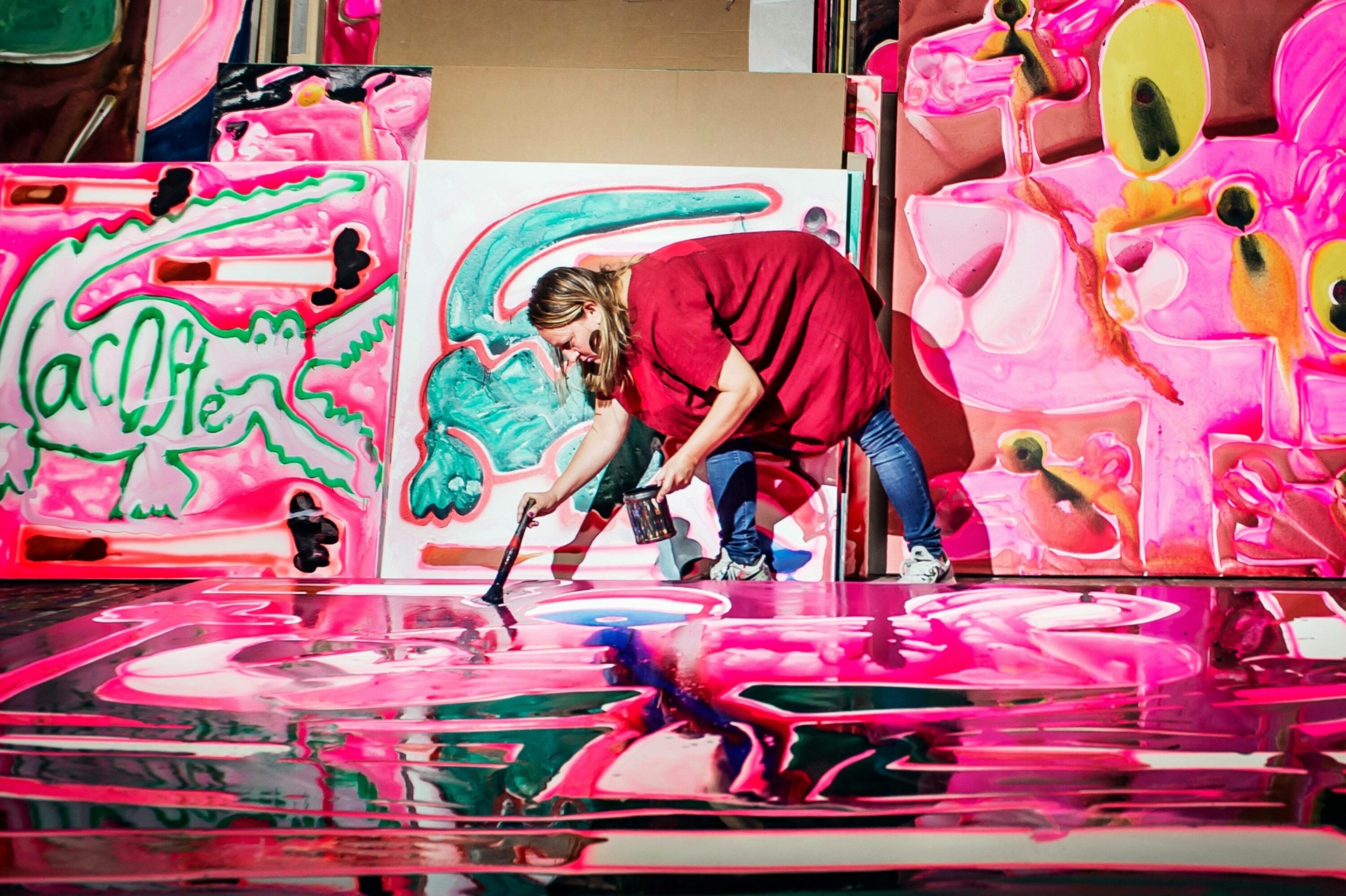 Katherine Bernhardt at her Brooklyn studio in June 2019