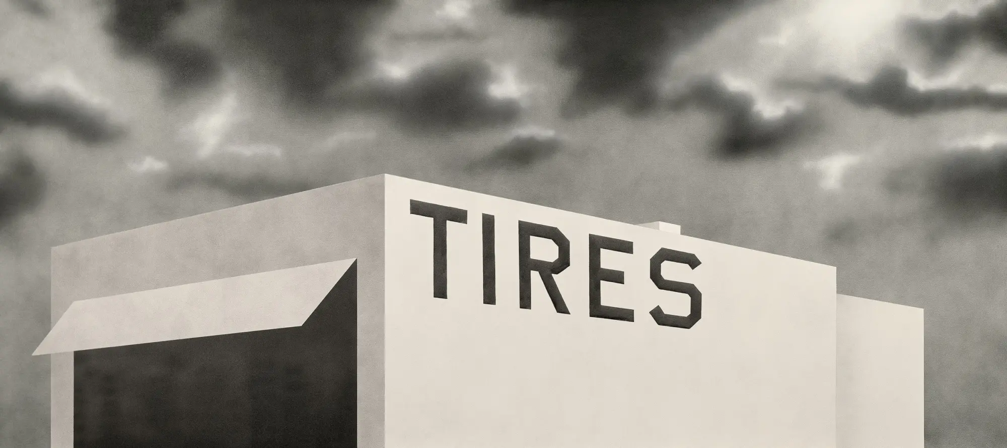 Ed Ruscha, Blue Collar Tires (1992).