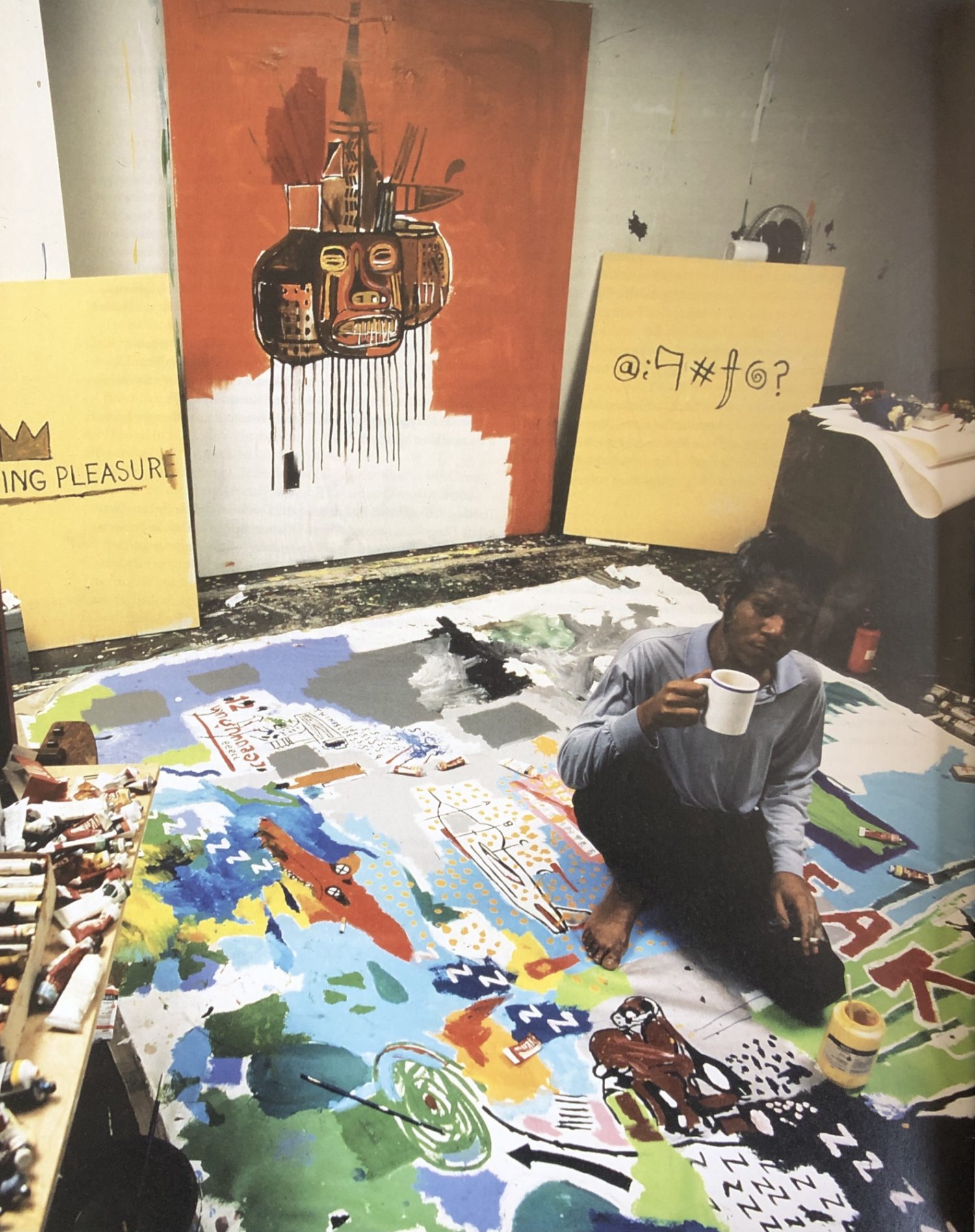 Basquiat in his studio