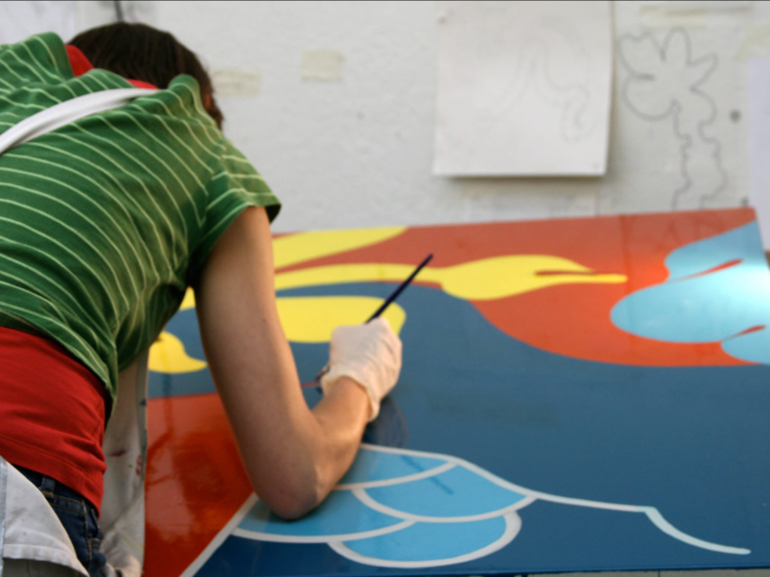 Lucie Bennett in her studio