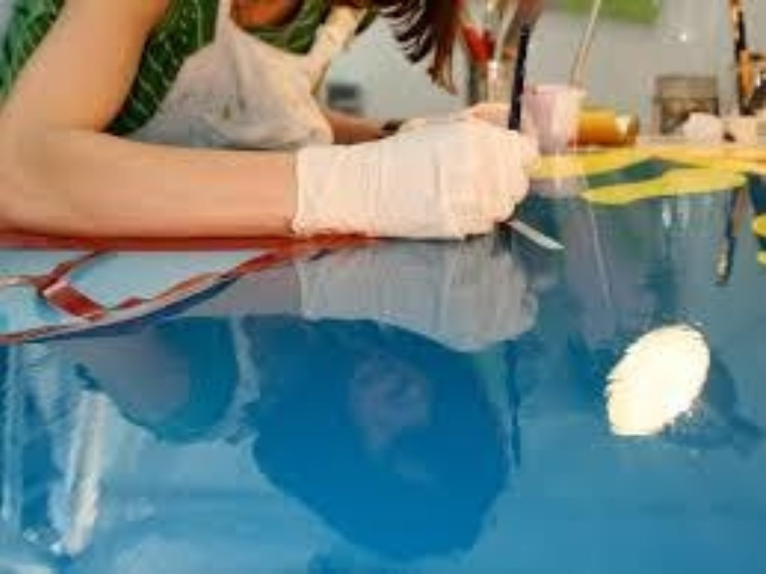 Lucie Bennett in her studio