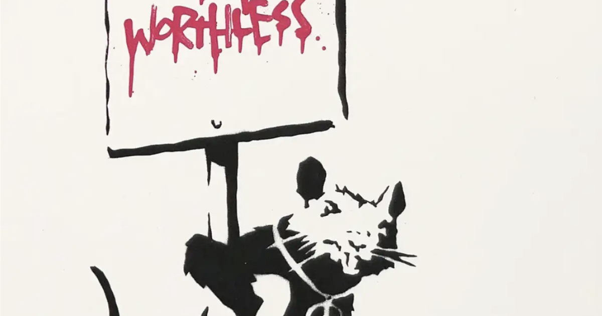 Banksy - Because I'm Worthless (Red) - Unsigned | Hang-Up Gallery