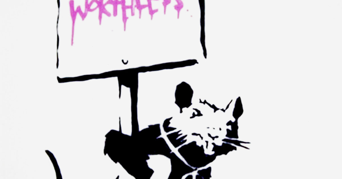 Banksy - Because I'm Worthless (Pink) - Signed | Hang-Up Gallery