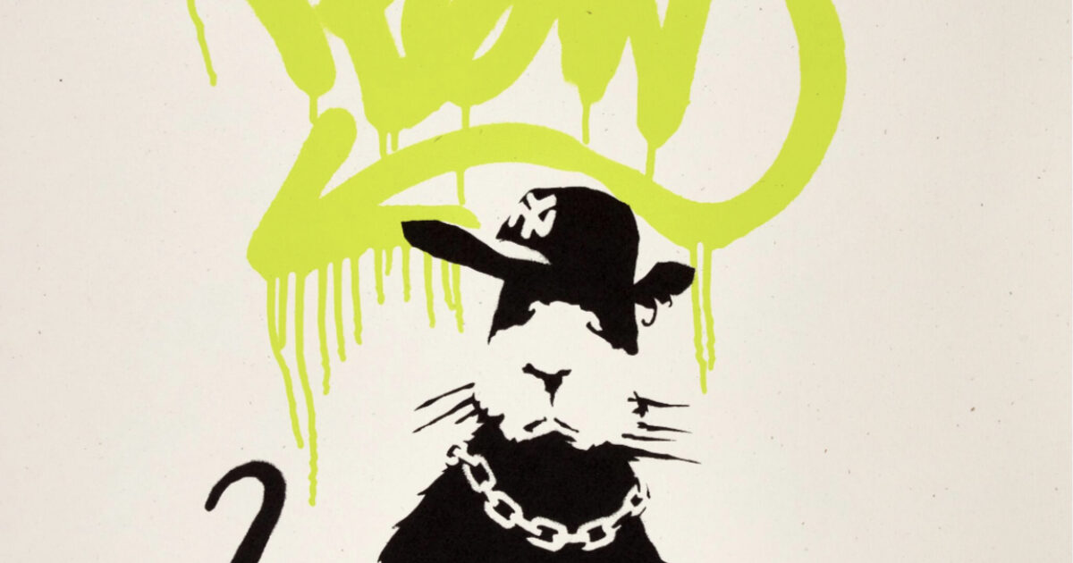 Banksy - Gangsta Rat (Lime Green) AP - Signed | Hang-Up Gallery