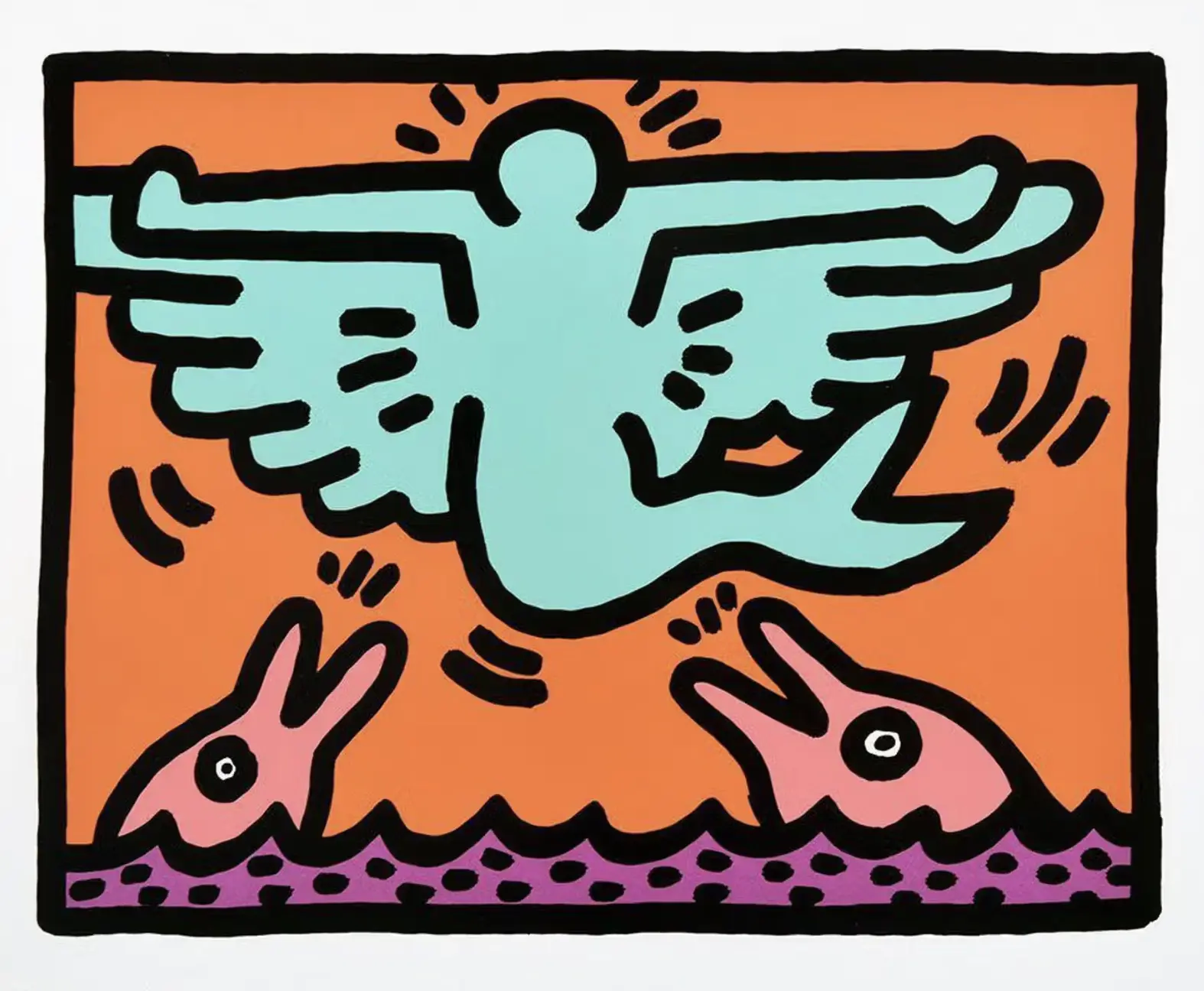 Haring, Pop Shop V (Plate III), 1989