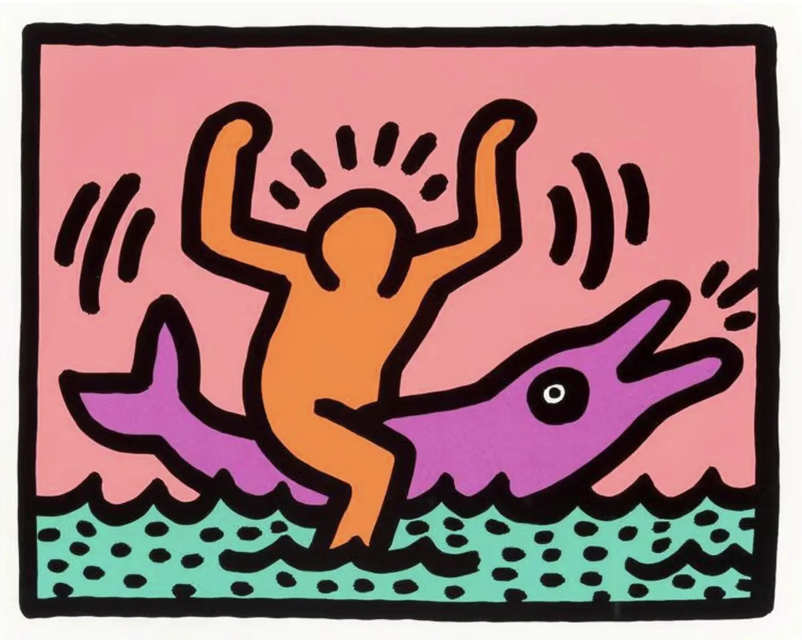 Haring, Pop Shop V (Plate II), 1989