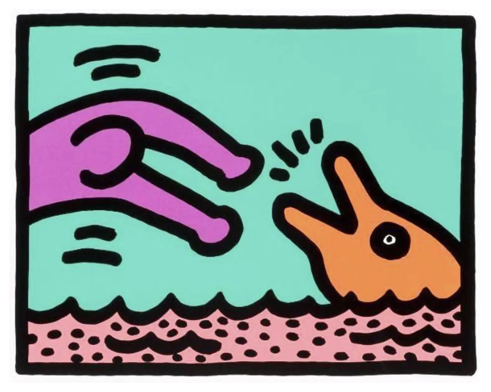 Haring, Pop Shop V (Plate I), 1989