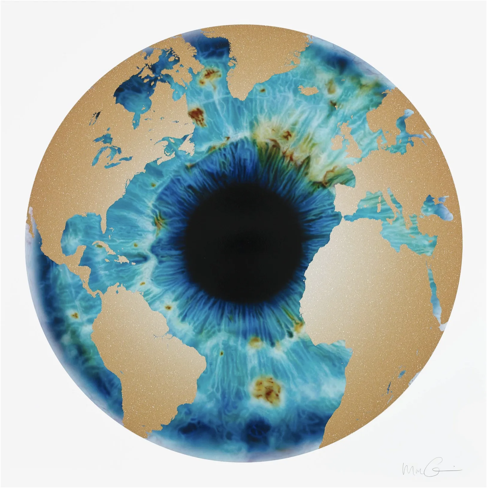 New Geography, 2020, screen print with diamond dust, edition of 50.