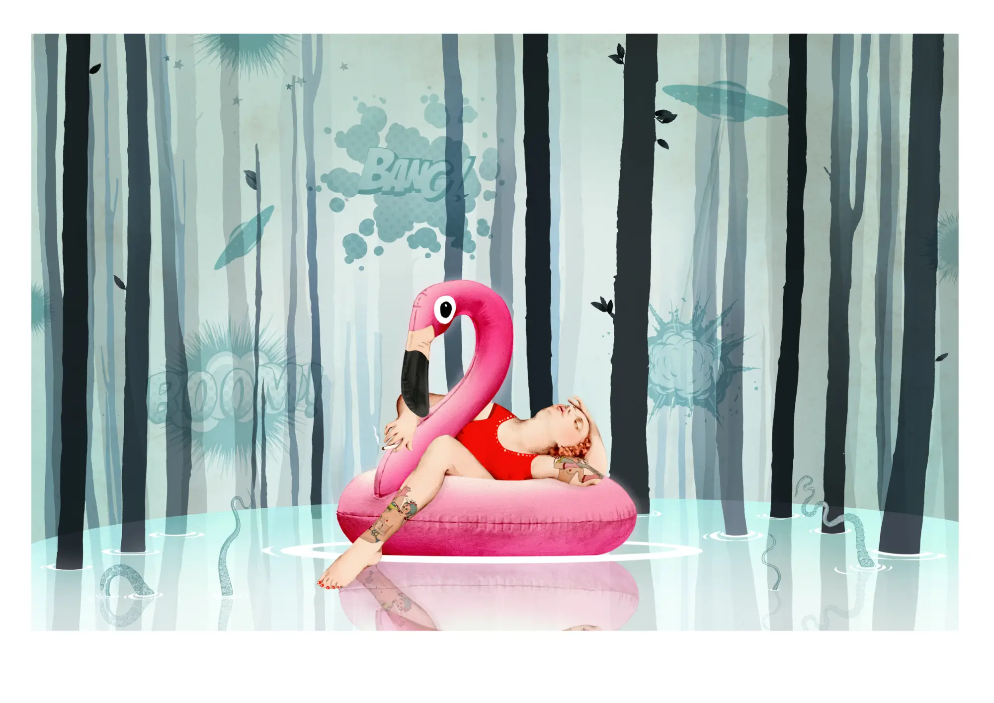 Whatever by Delphine Lebourgeois, 2019, inkjet print with varnish overlay on paper