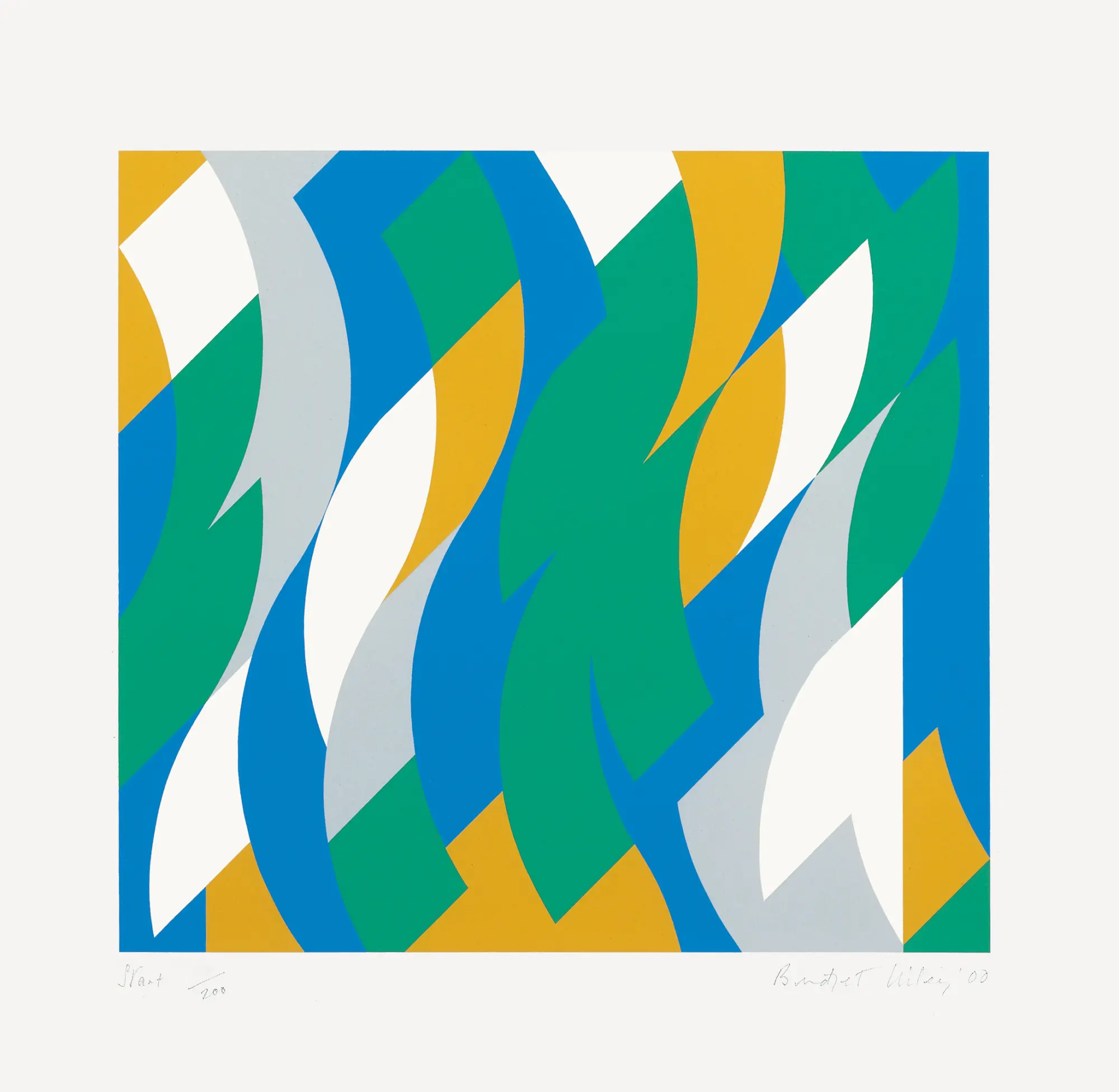 Start by Bridget Riley, 2000, screen print on paper.