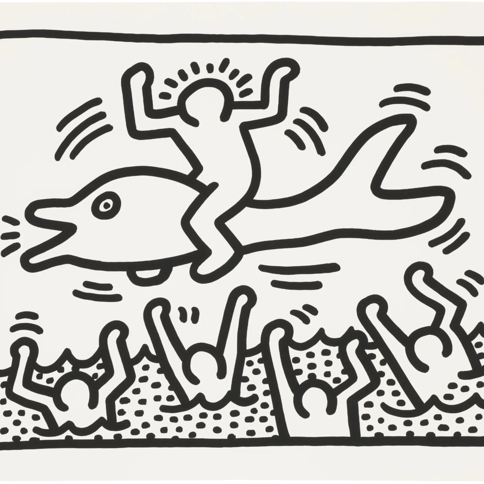 Keith Haring - Man on Dolphin