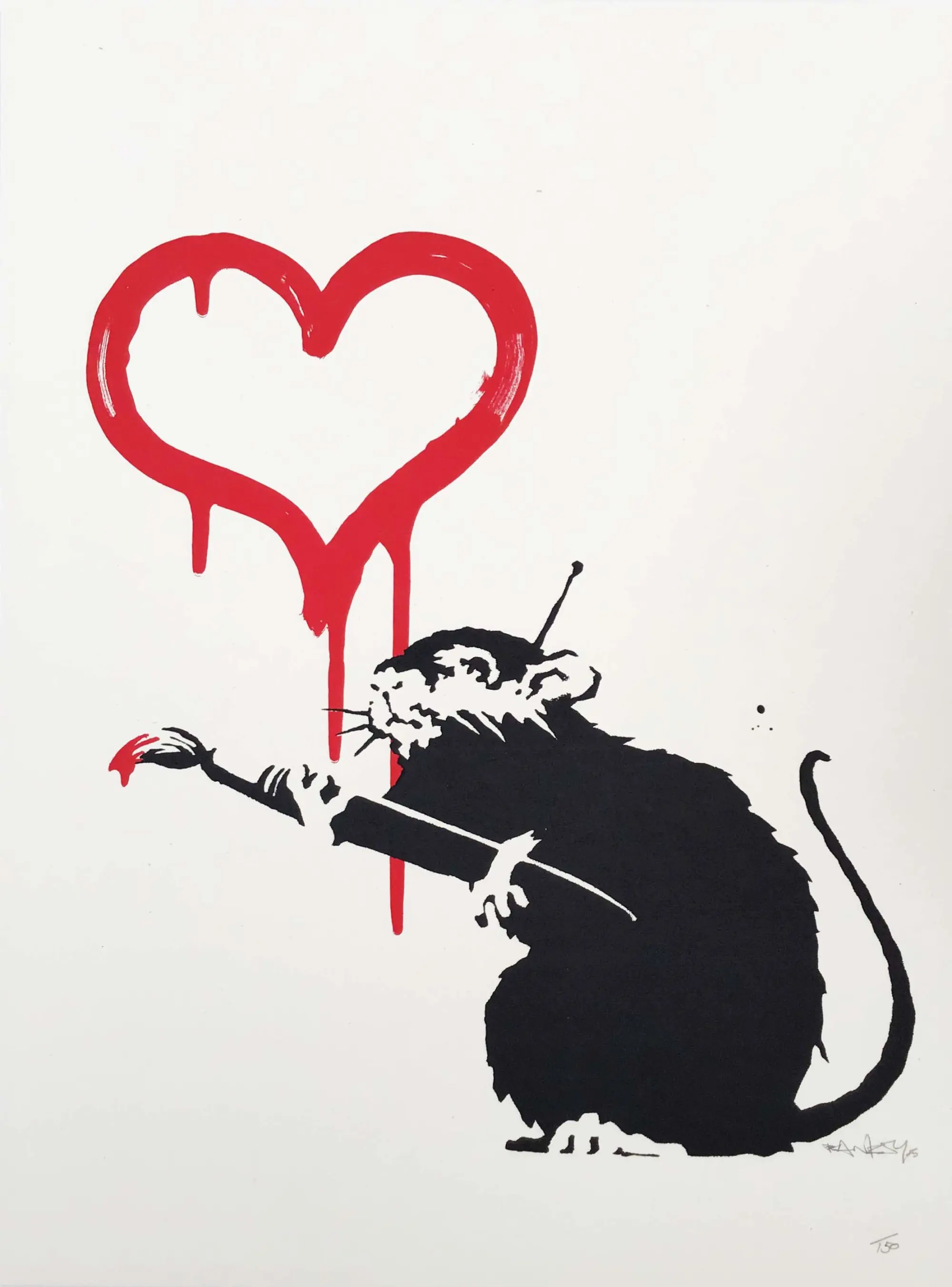 Love Rat - Signed by Banksy, edition of 150, 2004. Available now, contact us for details.