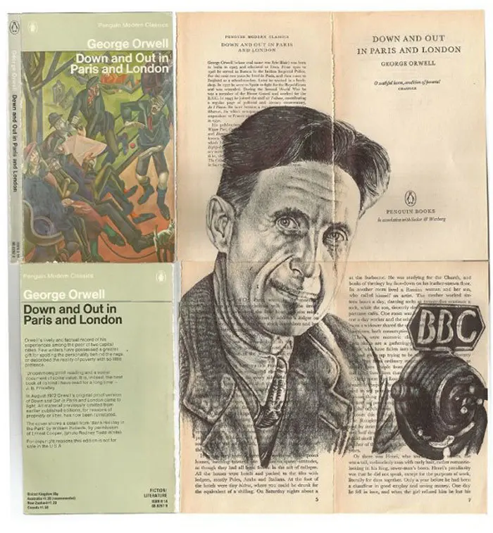 Portraits of Frida Kahlo and George Orwell by Mark Powell