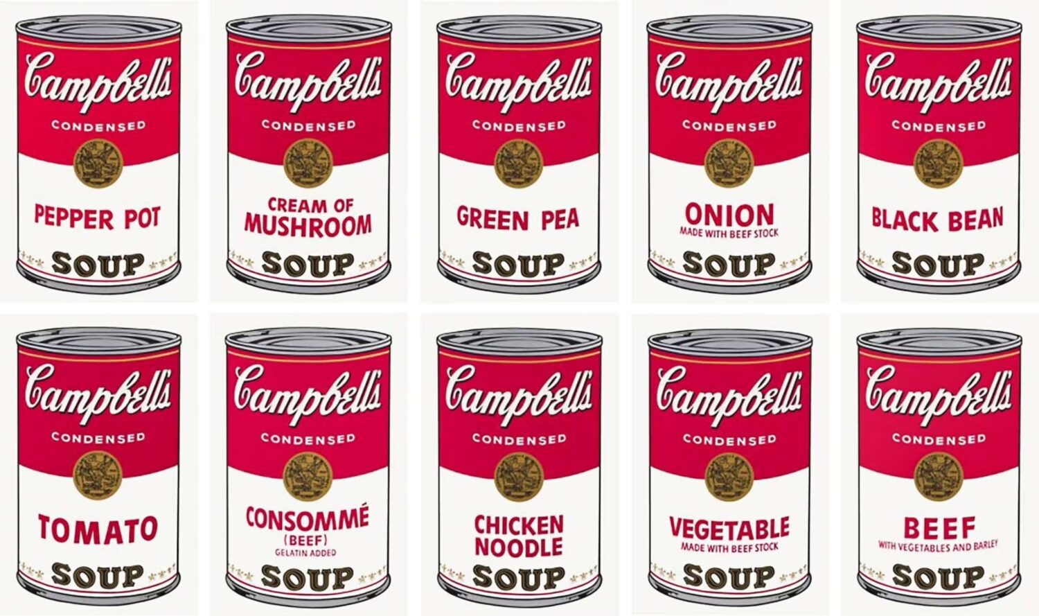 Andy Warhol, Campbell's Soup I (complete set), Sotheby's, New York, 10 March 2023, £1,522,170