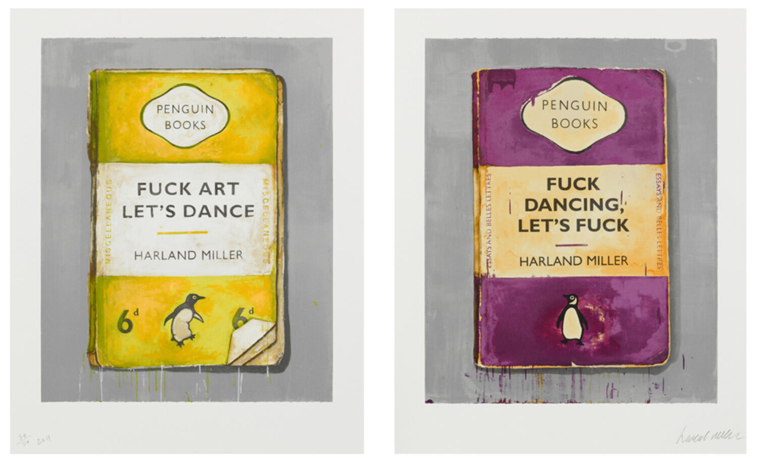 Fuck Art, Let's Dance diptych, screen prints on paper, 2011.