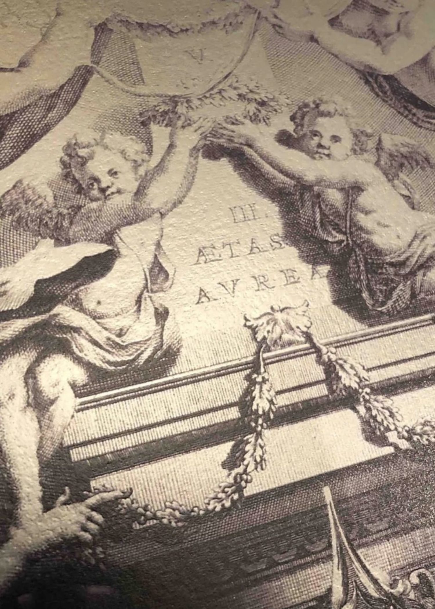The beauty of the city has often served as inspiration for the artist. Above, the courtyard of the Bargello Museum and a detail of Gjoen's edition 'We the Living Are to Blame for the Painfulness of Death'.