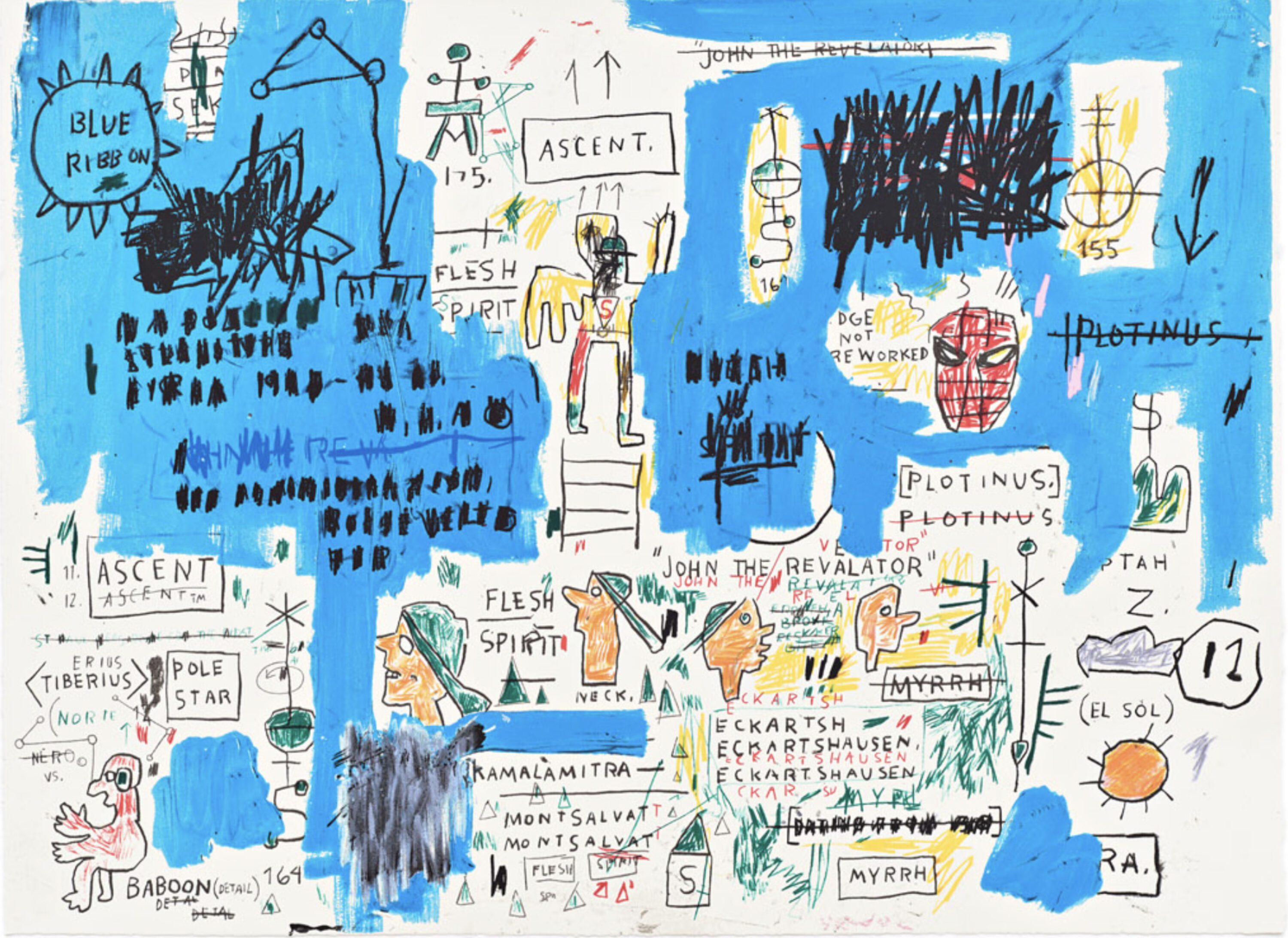 Ascent by Jean Michel-Basquiat, available as part of the 'Olympic, Ascent, Liberty, Leeches' portfolio of four.