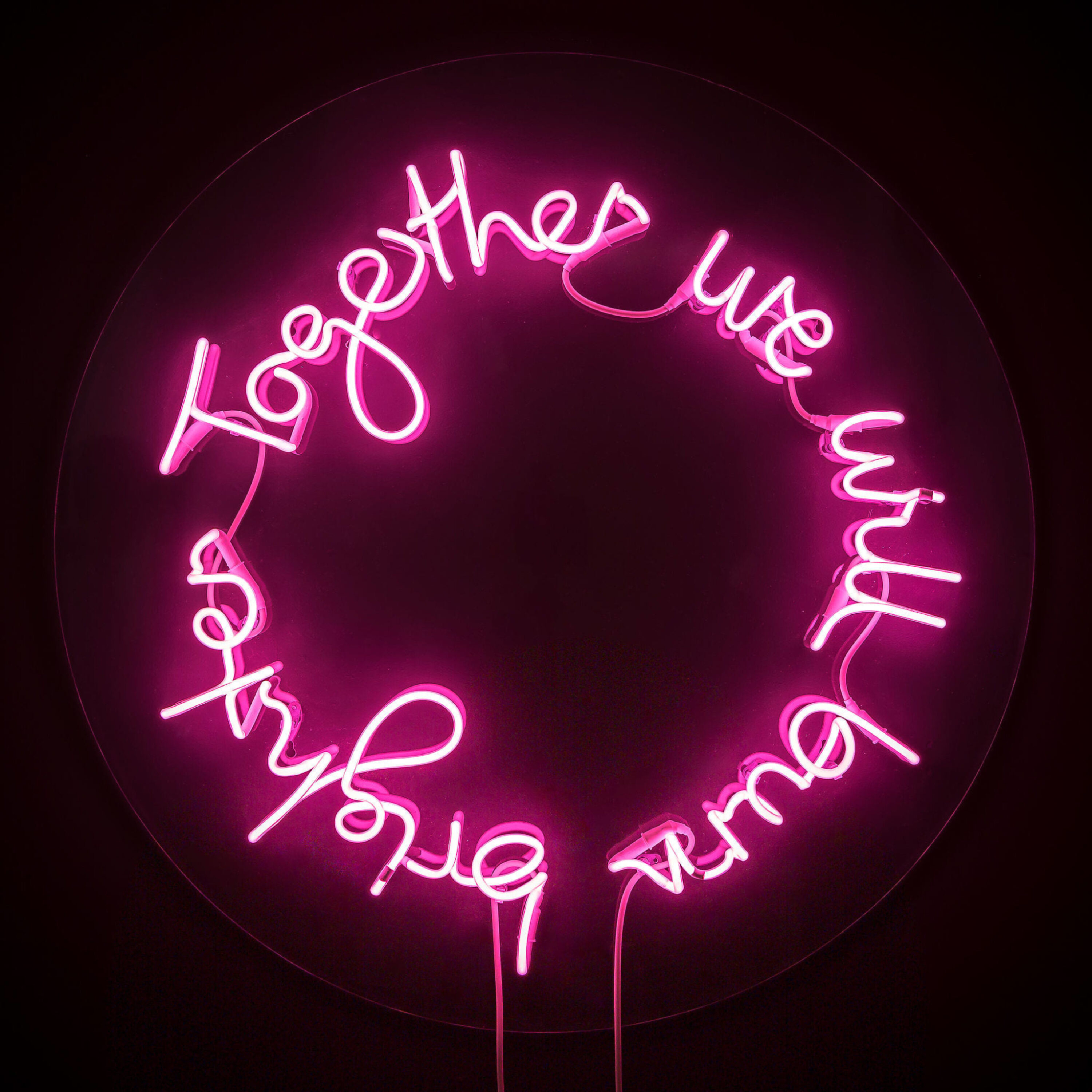 Detail of Lauren Baker's neon 'Together We Will Burn Brighter'.