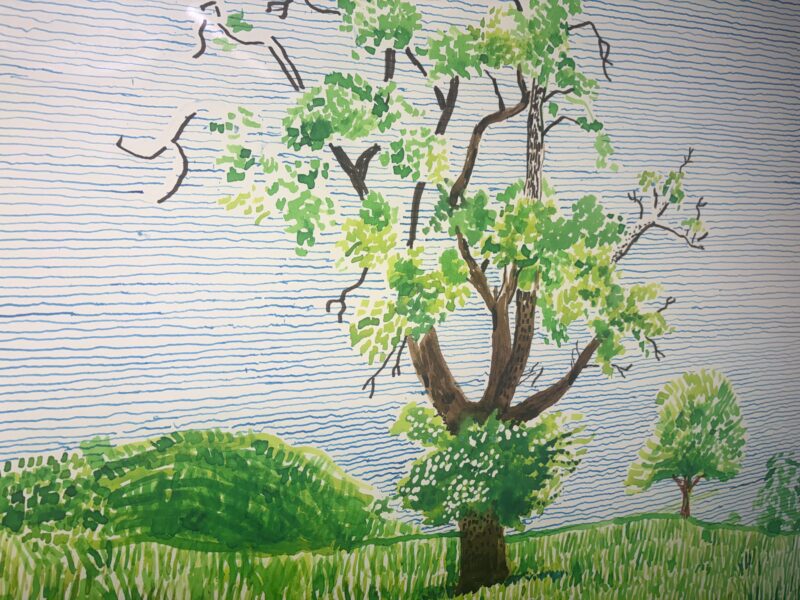 David hockney hawthorn bush detail3