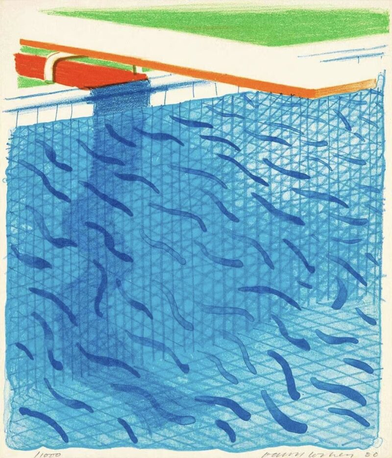 Pool Made with Paper and Blue Ink for Book