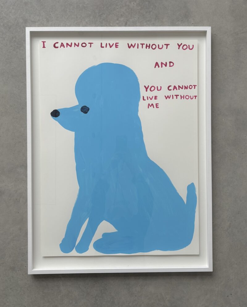 David shrigley i cannot live without you framed