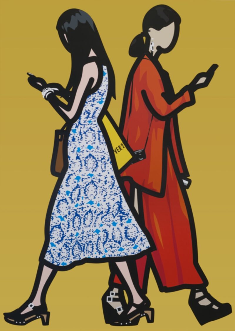 Julian opie paisley dress red gown