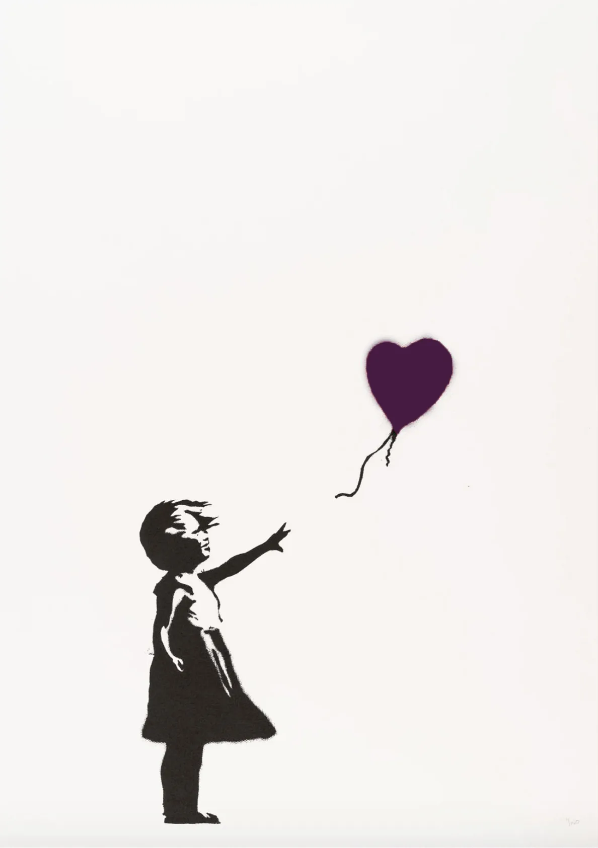 Banksy Girl with Balloon (Purple)