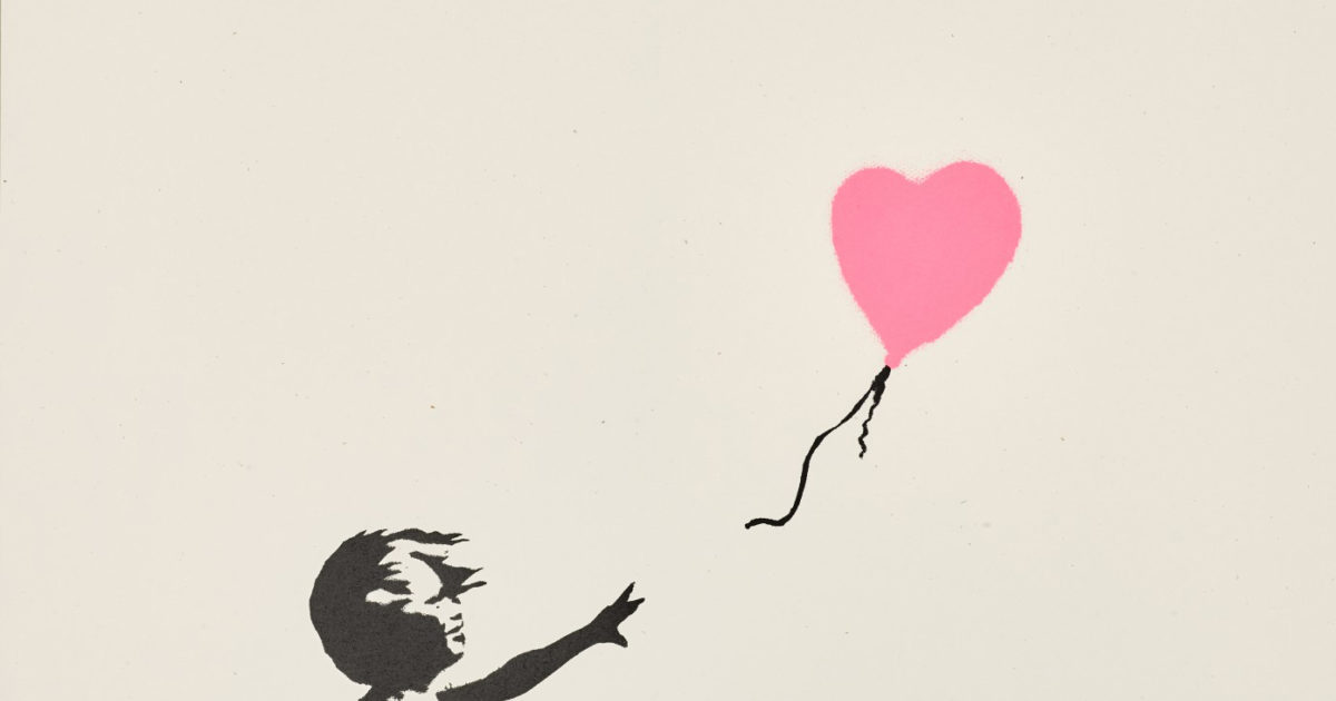 BANKSY Girl with Balloon PINK WCP特別版 COA | ヤマダウェブコム