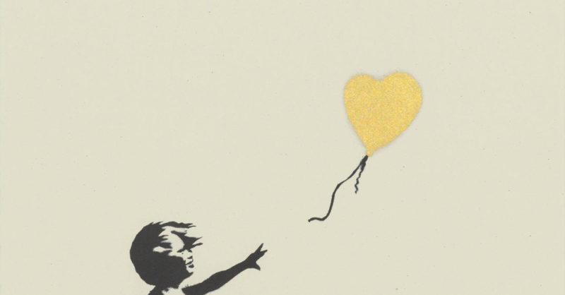 WCP バンクシー GIRL WITH GOLD BALLOON リプロ バンクシー「(WCP)Girl with Balloon(gold)」スクリーンプリント