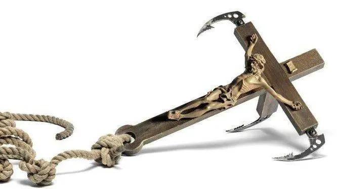 BBC News | Banksy 'Grappling Hook' goes on show at Ely Cathedral