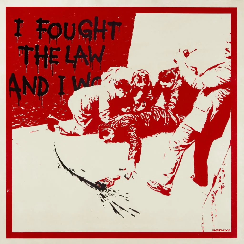 Banksy I Fought the Law (Red AP)