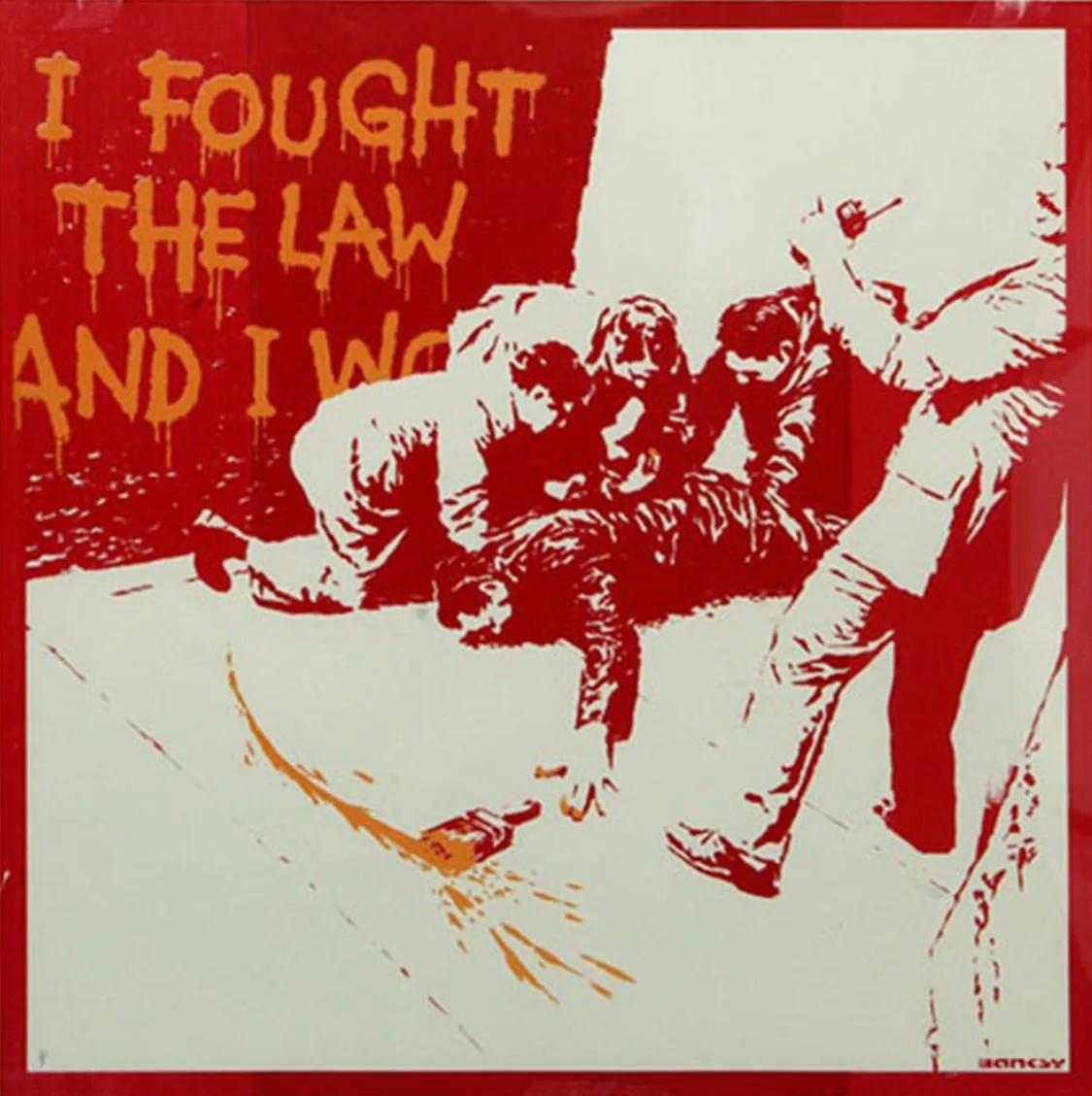 Banksy I Fought The Law (Orange AP)