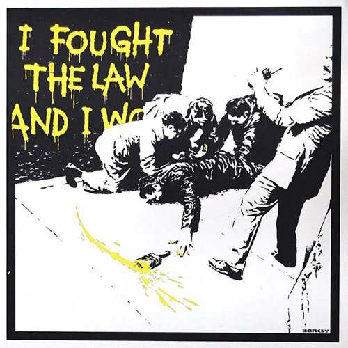 Banksy I Fought the Law (Yellow)