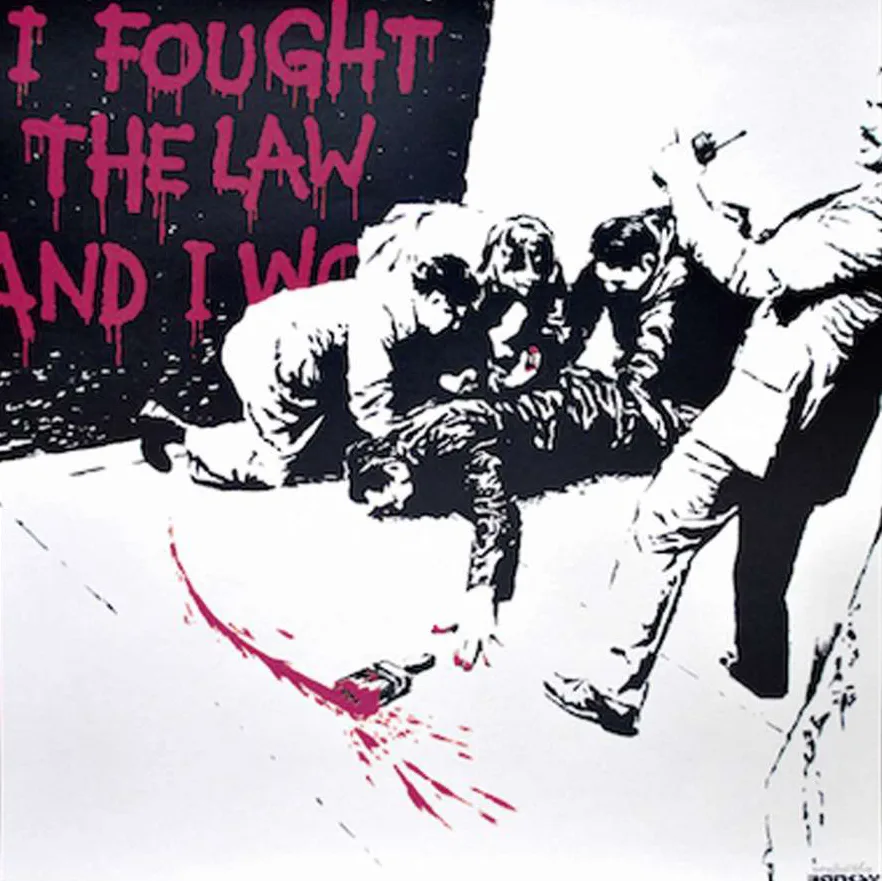Banksy I Fought The Law (Pink AP)