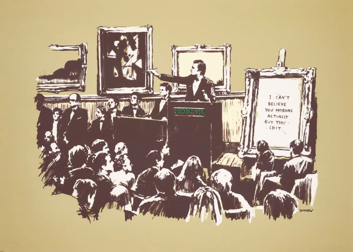 Banksy Morons (Sepia)