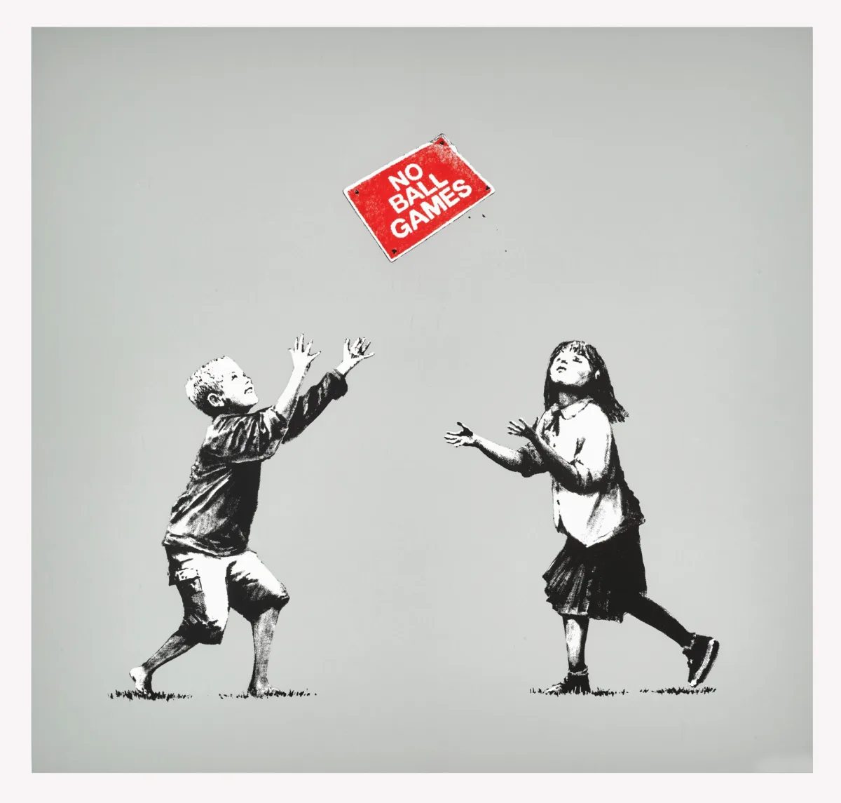 Banksy No Ball Games (Grey)