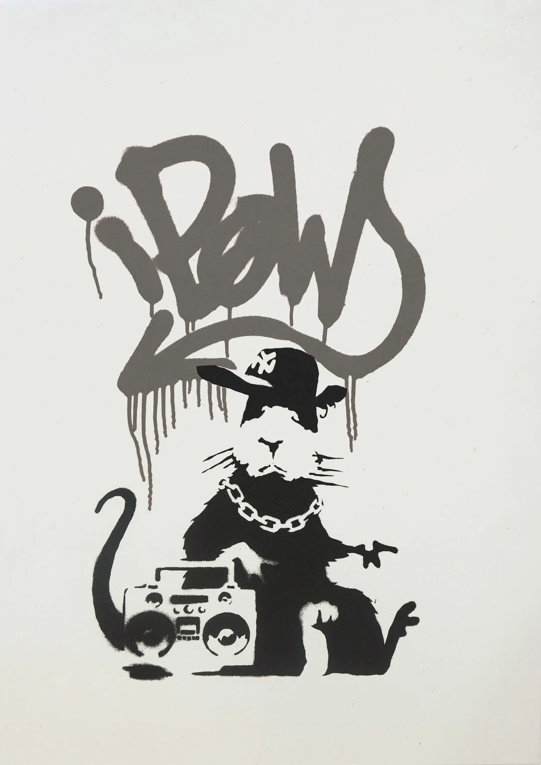 Banksy Gangsta Rat (Dark Grey)