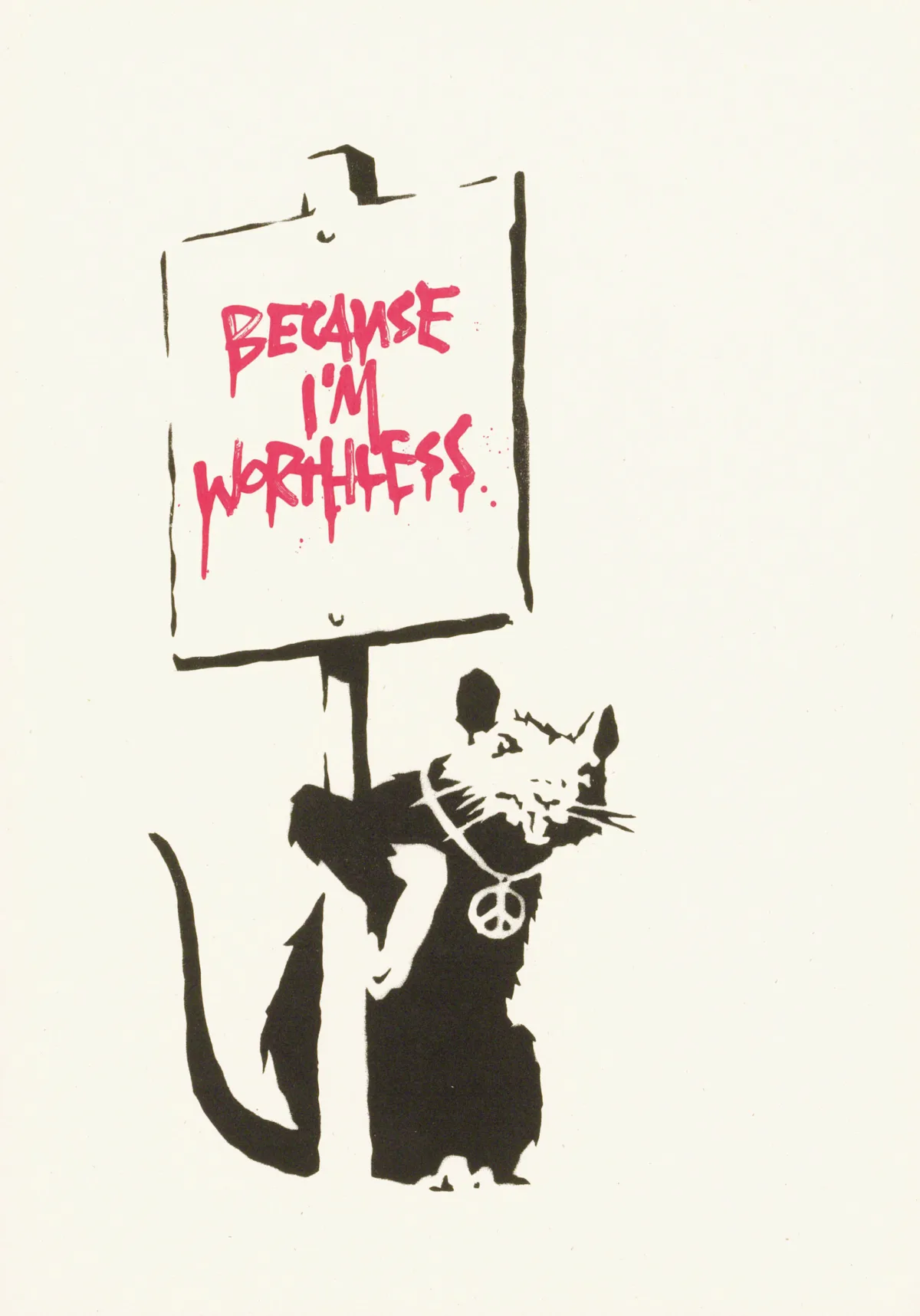Banksy Because I'm Worthless (Red)