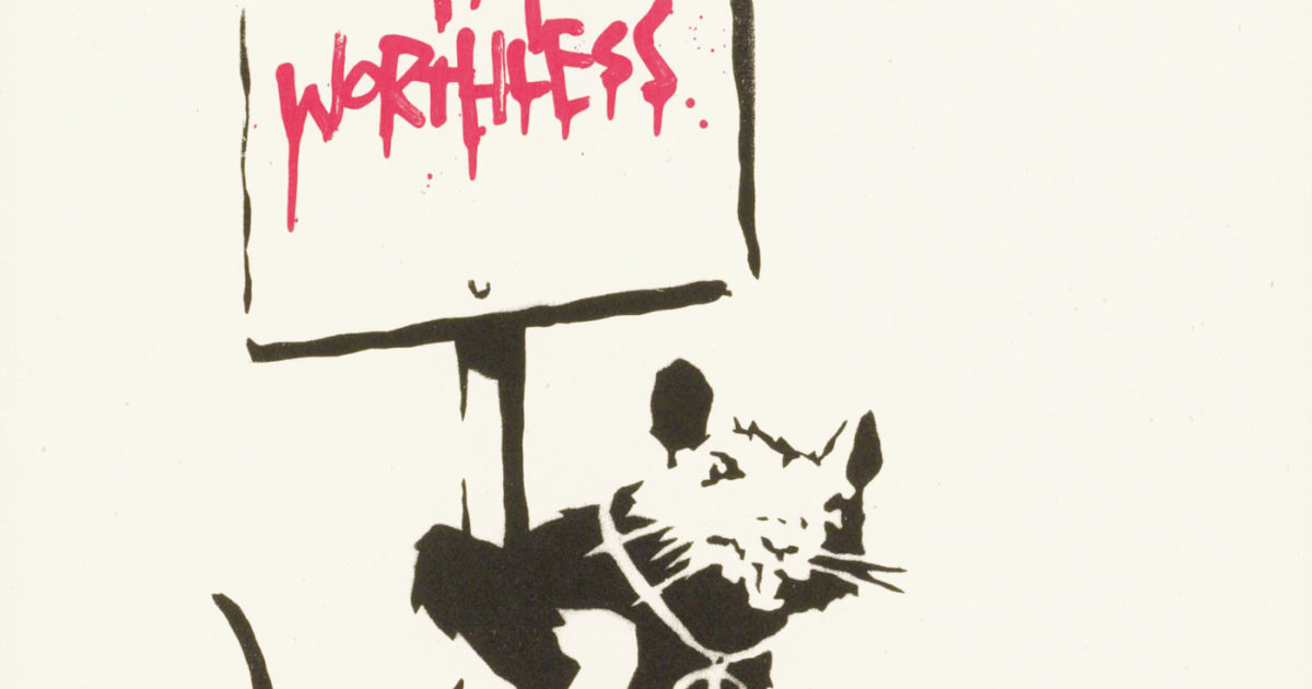 Because I'm Worthless (Red) | Banksy Buyers Guide | Hang-Up Gallery