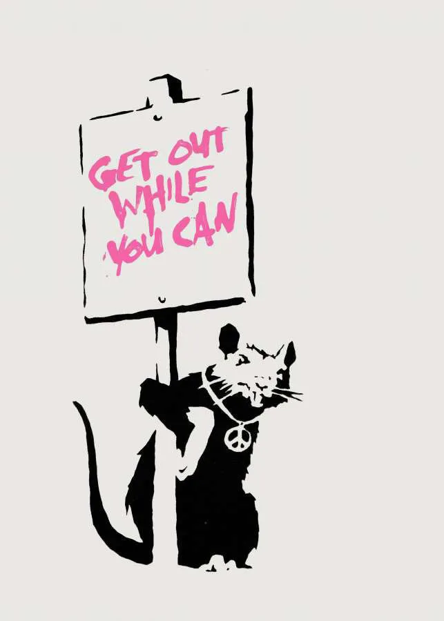 Banksy Get Out While You Can (Pink)