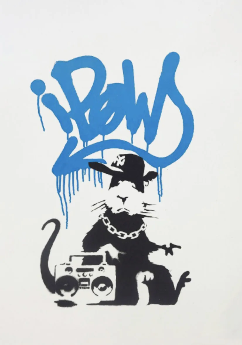 Banksy Gangsta Rat (Blue)