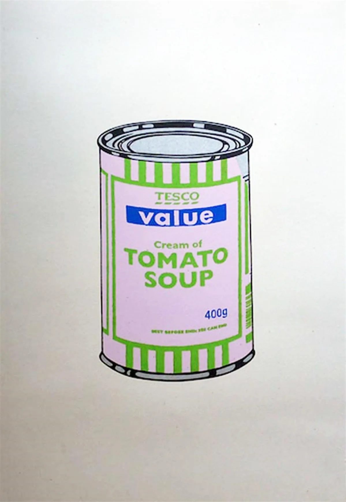 Banksy Soup Can (Pale Lilac/Lime/Dark Blue)