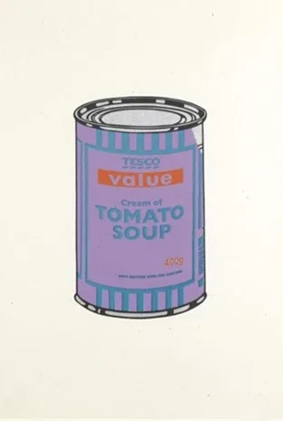 Banksy Soup Can (Violet/Blue/Tan)