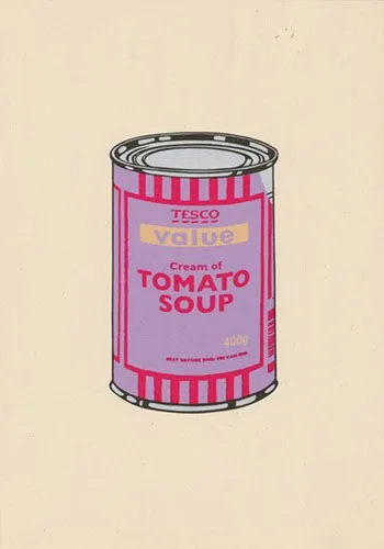 Banksy Soup Can (Violet/Cherry/Beige)