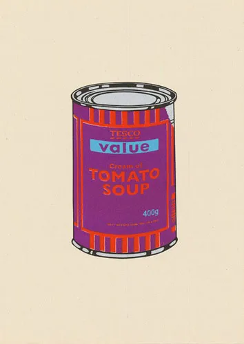 Banksy Soup Can (Purple/Orange/Blue)