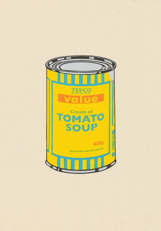 Banksy Soup Can (Yellow/Blue/Tan)