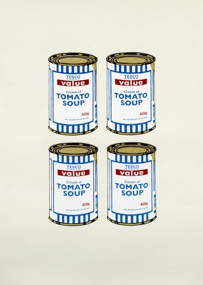 Banksy Soup Cans Quad (Cream paper)