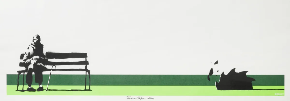 Banksy Weston Super Mare (Lime Green AP)